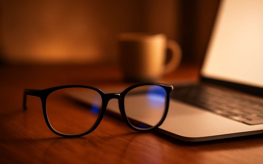 Clear vision, zero glare: prescription glasses with blue light filter for every screen.