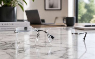 Prescription glasses rimless, see clearly without heavy frames.